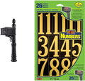 Architectural Mailboxes Stratford Plastic Mailbox and Post Kit, SC000BAM, Black, Medium Capacity & Hy-Ko Products MM-5N Self Adhesive Vinyl Numbers 3' High, Black & Gold, 26 Pieces
