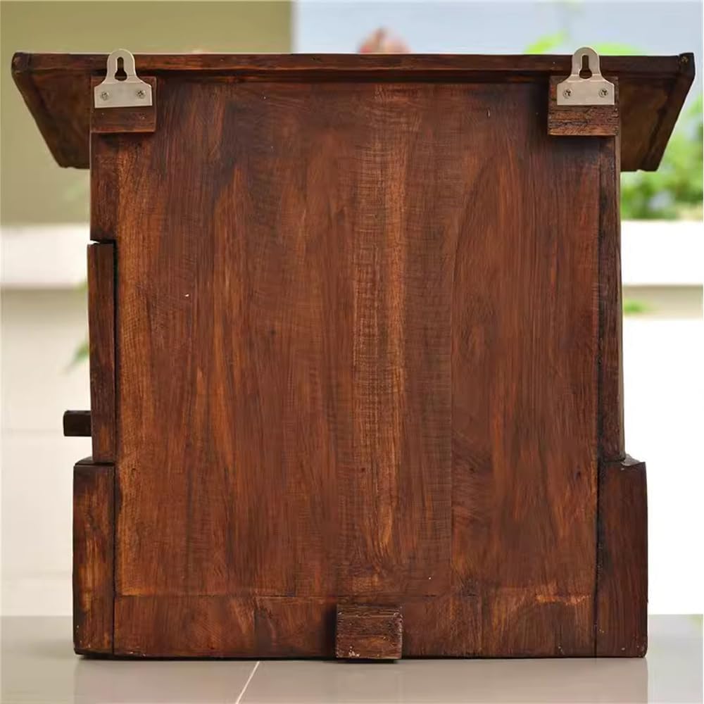 Vertical Wall Mounted Vintage Style Wooden Post Box Large Capacity Home Garden Decoration