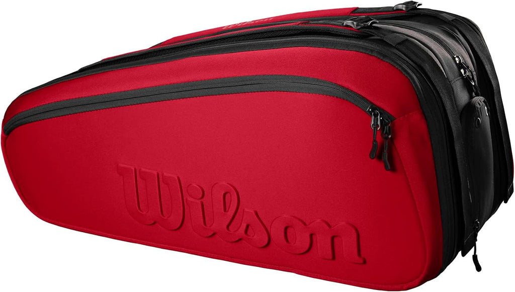 Wilson Clash V2 Super Tour Tennis Racket Bag - Red/Black, Holds up to 15 Rackets