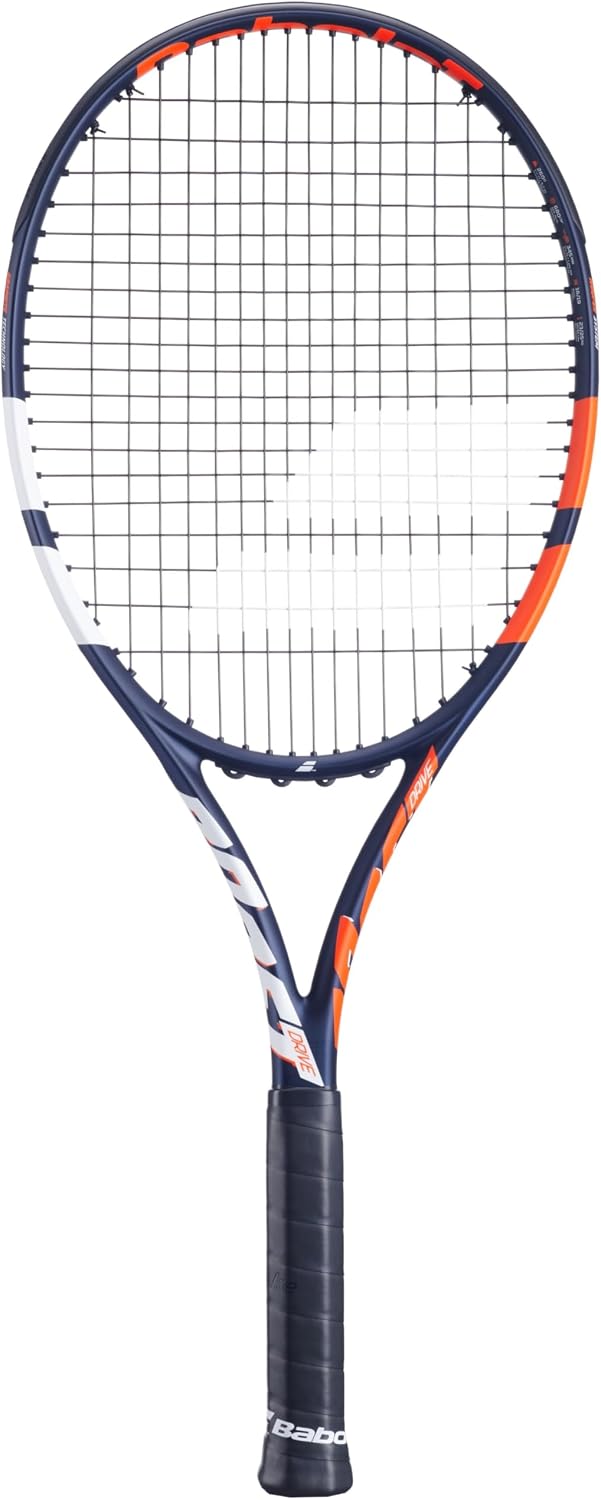 Babolat Boost Drive Strung Tennis Racquet (Blue) - Add an Optional Bag, Tennis Balls and Overgrips