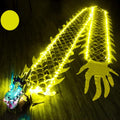 8 Meters (26.2 FT) Square Exercise Dance Dragon Poi with 3D Dragon Head and Swing Rope Combo, Chinese Dragon Dance Wulong Flowy Ribbon Streamer Outdoor Fitness Dragon Stage Prop Set (Yellow LED)