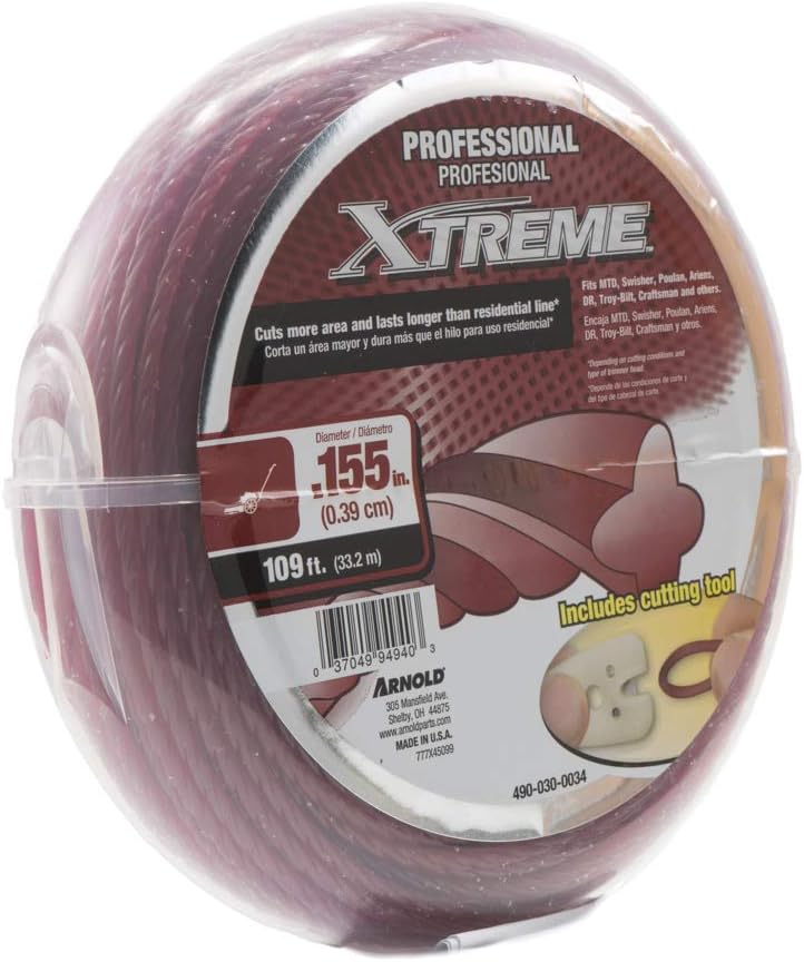Arnold .155-Inch x 109-Foot Xtreme Professional Grade Trimmer Line (Pack of 6)
