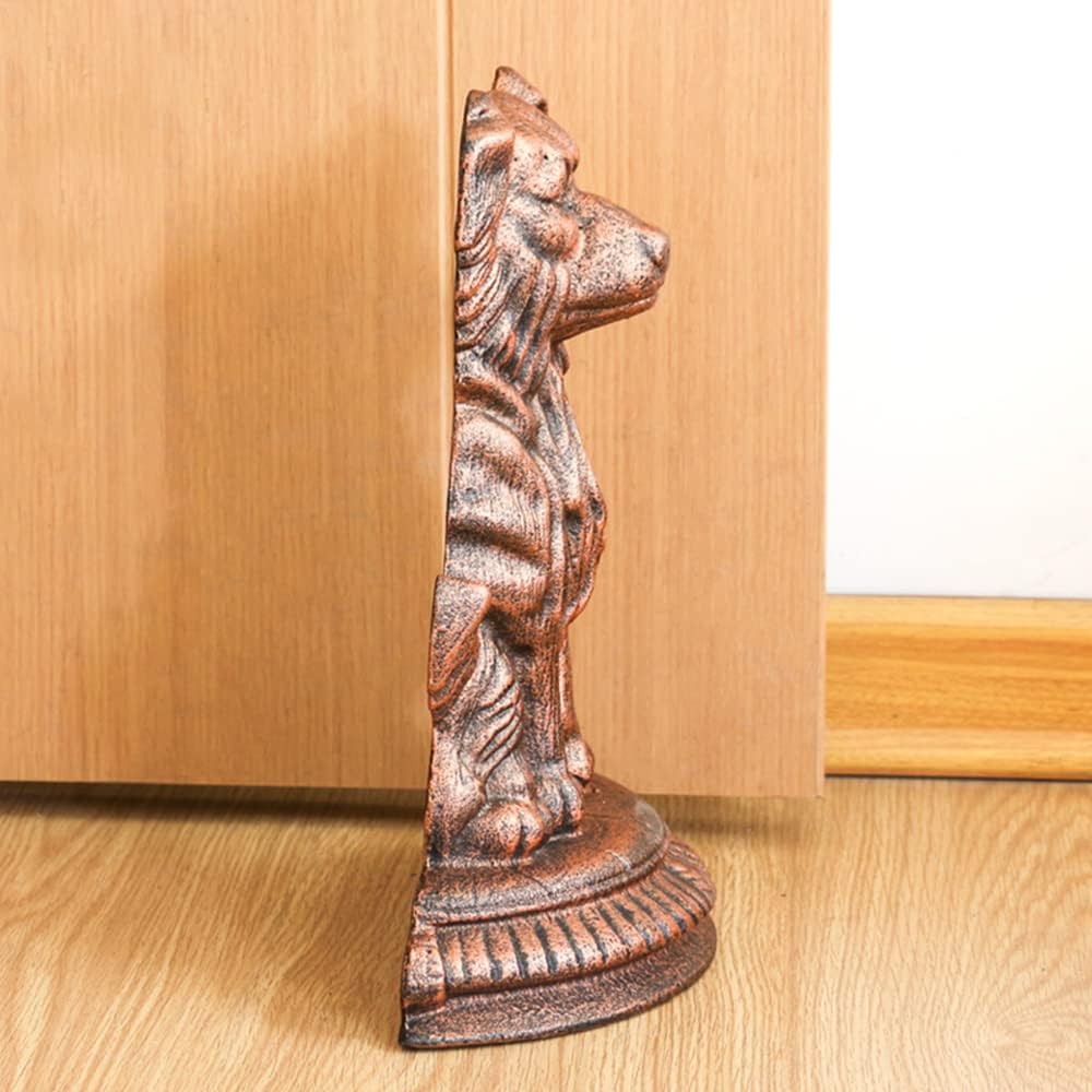 Heavy Duty Cast Iron Dog Door Stopper for Home Office (Bronze)