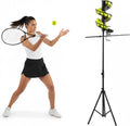 Tennis Ball Dropping Machine,Portable Tennis Ball Machine,Tennis Ball Feeder,Hold 33 Balls Throwing Height Adjustable for Beginners
