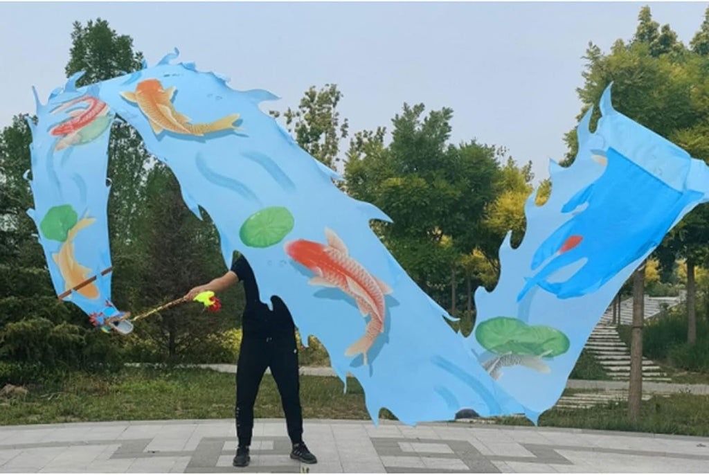 Lion Dragon Dance Performance Prop Chinese Lion Dance Ribbon Streamer 3D Plastic Dragon Dance, Dragon Cloth Props for Fitness Exercise Performance Dragon New Year Outdoor Sport(D,10m)