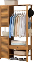 Coat Rack Stand Clothes Rack Stand, Free Standing Wardrobe, Modern Wood Furniture, Bedroom Hall Entryway Office for Storage Clothes Shoe Hat Umbrella(Wood Color-88X30X165CM