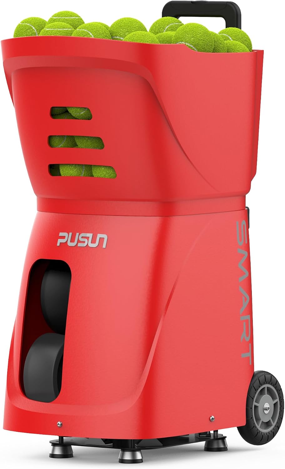 PUSUN｜PT-Smart Tennis Ball Machine: App Control with 12 Built-in Training Modes,6-Level Spin,28-Pt,75 MPH,32.6 lbs,100+ Ball,5H Battery, Portable, for Tennis/Padel,Training, Practice,Beginners to Pros