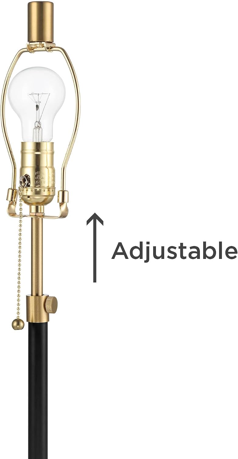 360 Lighting Lenore 22 3/4' High Small Modern Set of 2 Accent Table Lamps with USB Ports A+C Charging Adjustable Height Black Gold Metal Living Room Bedroom Bedside Nightstand House Office Home