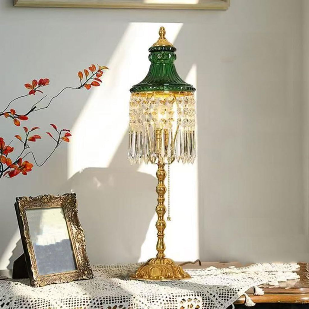 Crystal Table lamp Crystal Desk Lamp Romantic and Comfortable Carved Bedroom Living Room Decoration Elegant Table Lamps