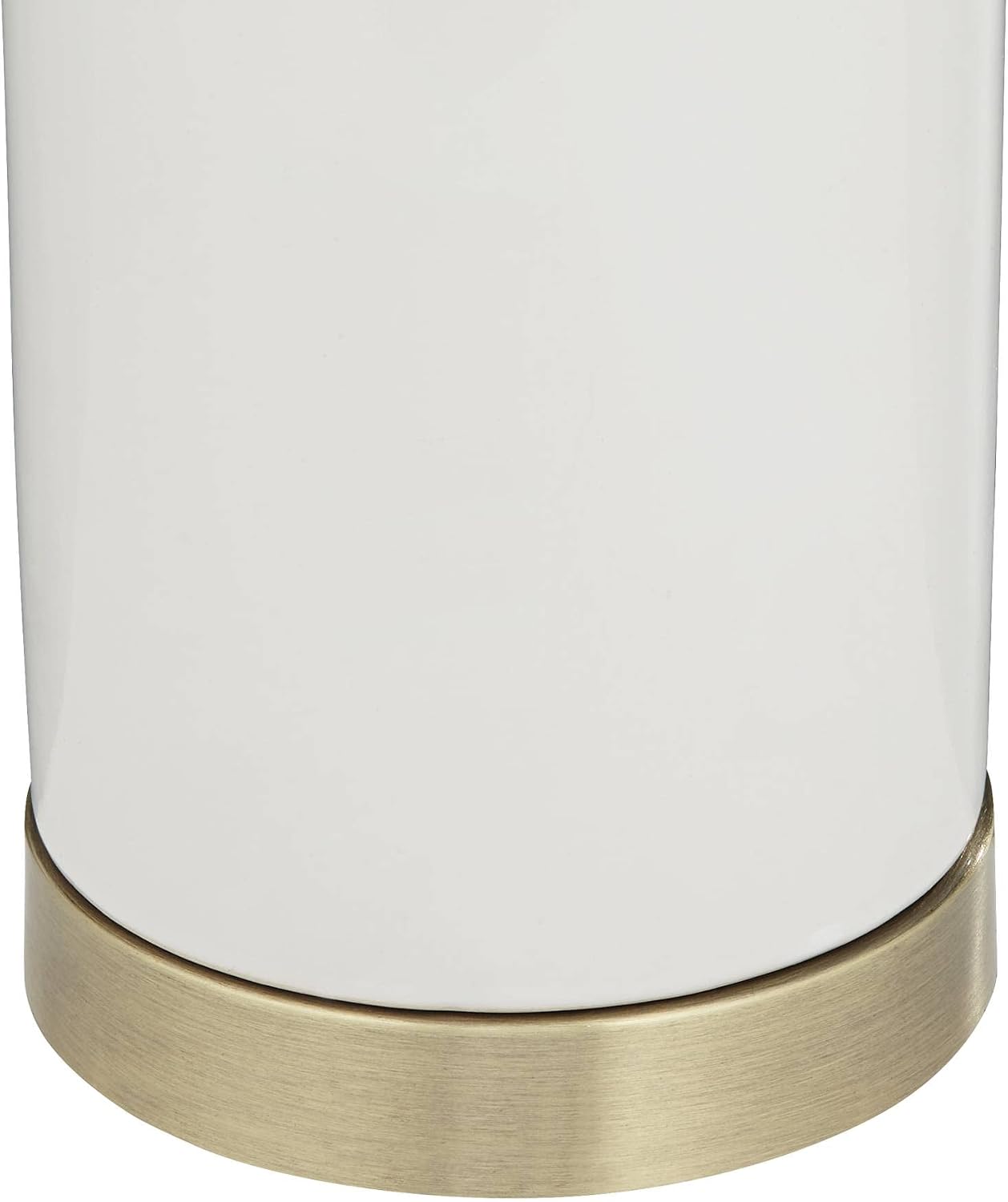 360 Lighting 26' High Mid Century Modern Coastal Luxury Table Lamp White Gold Ceramic Metal Single Fabric Shade Living Room Bedroom Bedside Nightstand House Office Home Reading Kitchen Entryway