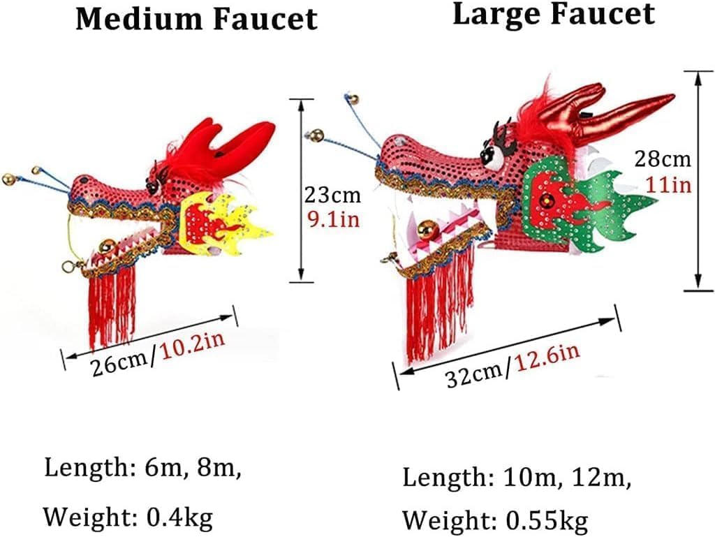 Lion Dragon Dance Performance Prop 3D Dragon Dance Colorful Dragon Dance Ribbon Cloth Dragon Silk Flowy Spinning Dragon Dance Streamers Chinese Lion Dance New Year Outdoor Sport(6m/19.7ft)