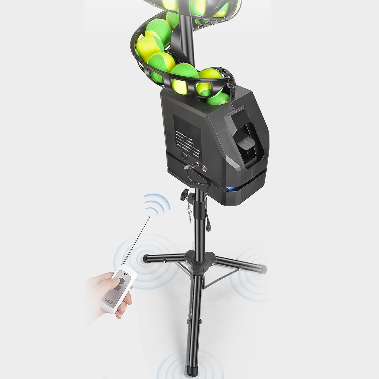 Tennis Pitching Machine, Automatic Tennis Ball Launcher/Thrower, Adjustable Height & Angle, Tennis Training Equipment for Beginners