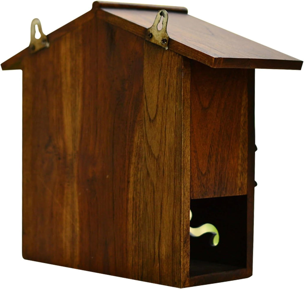 Vintage Wall Mount Mailboxes, Wooden Cabin Mailbox, Rainproof Post Box for Outside, Cabin Post Box Suggestion Box House Decor 13 x 5 x 10 Inch