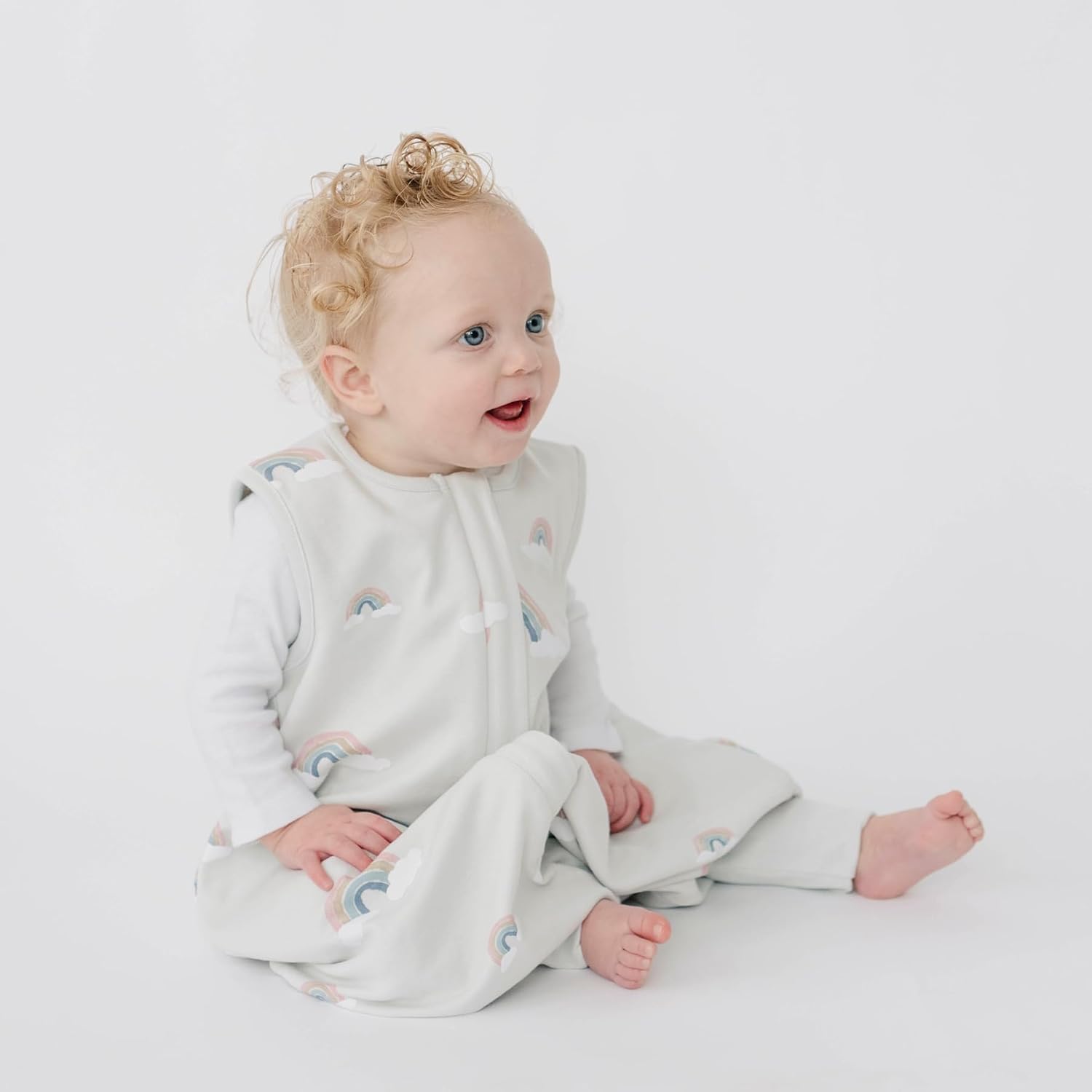 Woolino 4 Season Baby Sleep Bag or Sack with Feet Opening, Merino Wool and Organic Cotton, Toddler Sleeping Bag, 3-4T, Rainbow