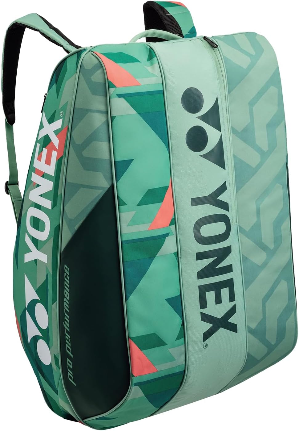 Yonex Pro Racquet Bag 12, Multi-Compartment 12-Racket Tennis Gear Travel Pack, Backpack Carry Straps/Grab Handle (BA924212)