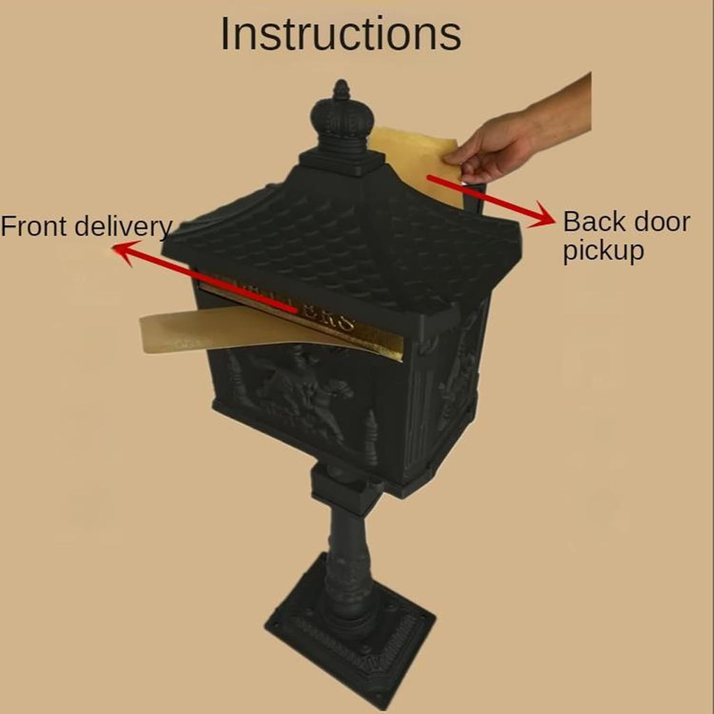 Post Box, Wall Mounted Letterbox, Letter Boxletterbox Mailbox With Lock Cast Security Stand Aluminum Mail Box Postal Box For Apartment Villa Home Garden Letter Newspaper Mailbox mailbox ( Color : B )