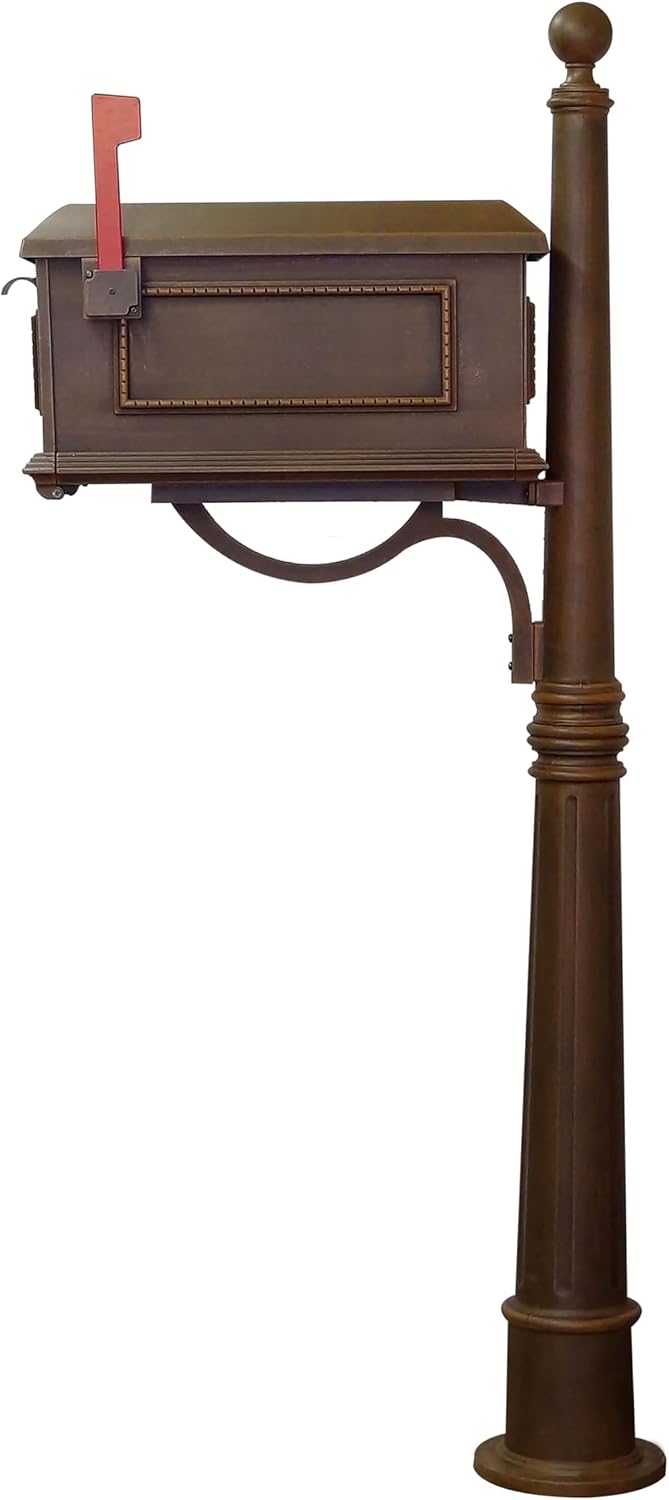 Special Lite Traditional Curbside Mailbox with Ashland Post - Copper Mailbox with Aluminum Post - SCT-1010_SPK-600-CP