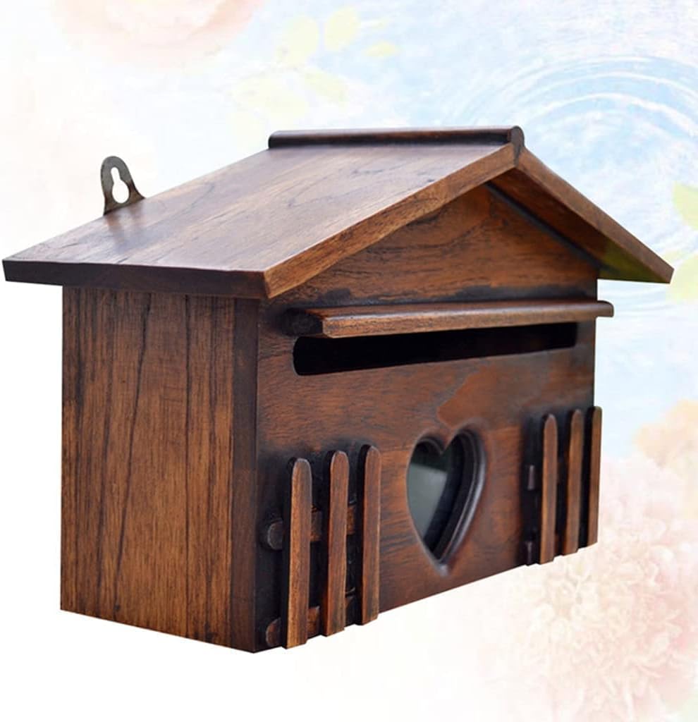1PC Wooden Mailbox Outddor Post Box Rainproof Suggestion Box Creative Letter Box for Home Company