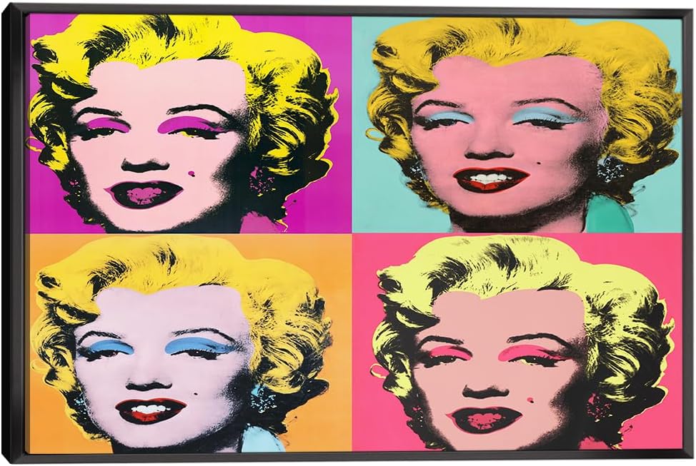 Andy Warhol Canvas Wall Art Warhol Pop Art Monroe Framed Painting For Bedroom Livingroom Office
