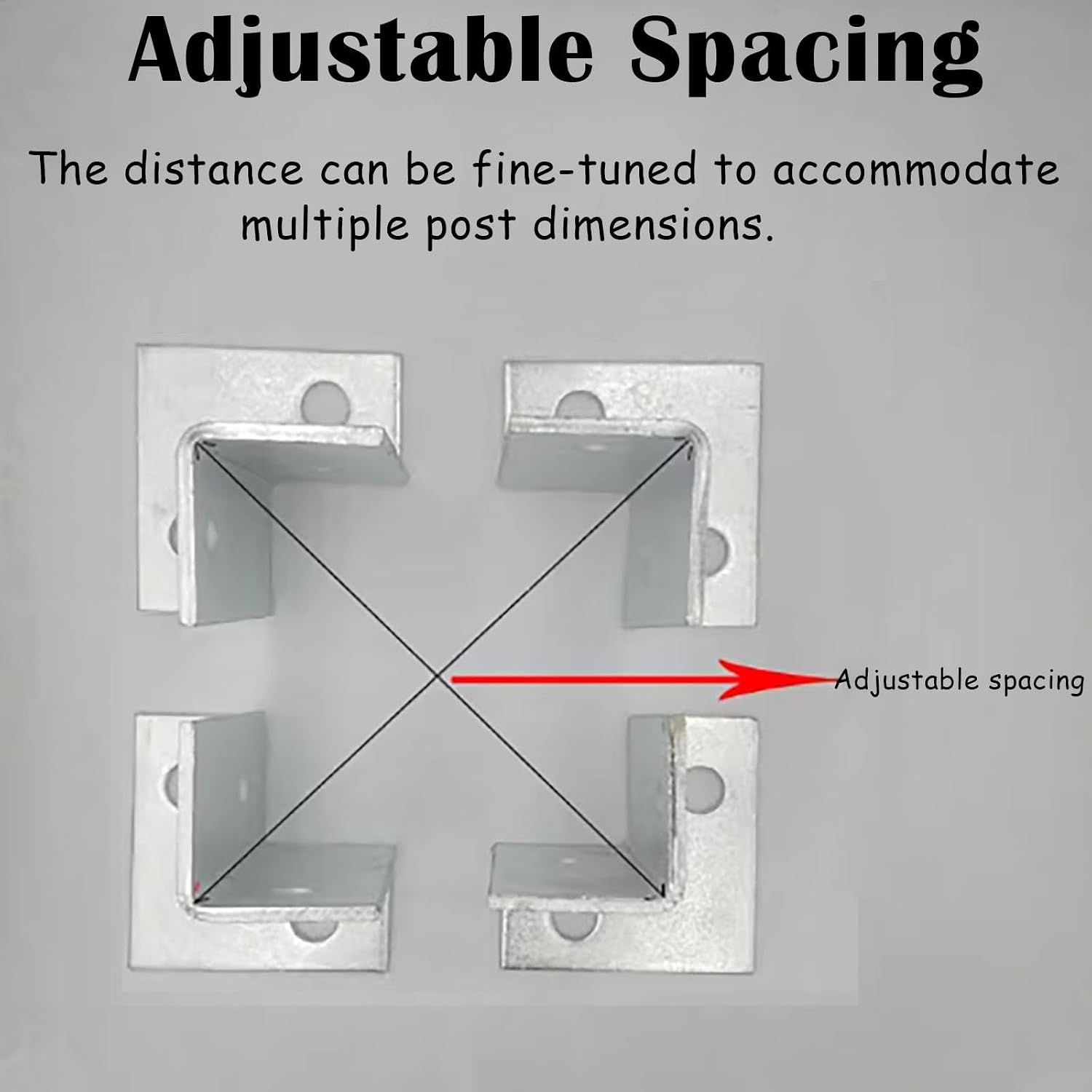Post Anchor Base Bracket - Adjustable Support for Concrete, Ideal for Mailbox Railing Stands and Temporary Shelters/Solar Panel Mounts