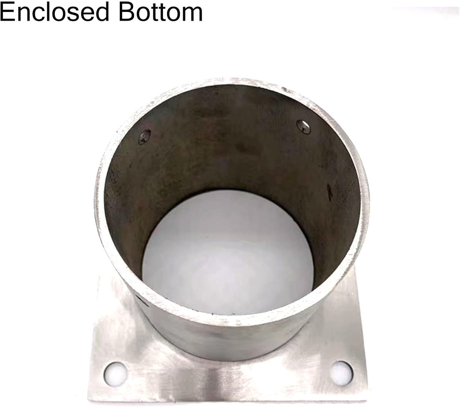Fence Pole Floor Flange, Stainless Steel Base Flange, Heavy Solid Fence Post Concrete Mount, for Holding The Fence, Mailbox, Flag Round Posts (Color : Dia 105mm(4.1in), Size : 2 Pcs)