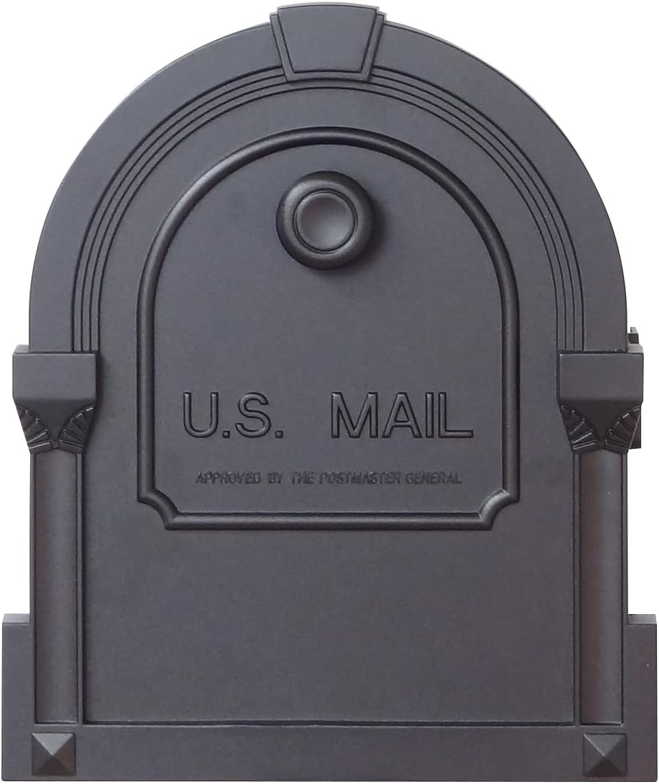 Special Lite Savannah Curbside Mailbox with Paper Tube with Fresno Post- Black Aluminum Mailbox with Post - SCS2014-SPK592-BLK