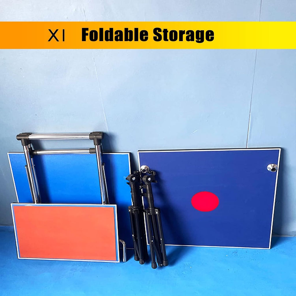 Table Tennis Self Training Equipment, Ping Pong Rebound Board with Red Rubbers for Adult Kids, Height Adjusted Ping-Pong Sparring Springback Machine with Table