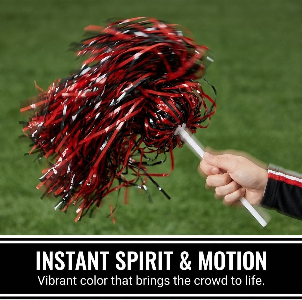 Anderson's Premium Two-Color School Spirit Shakers, Cheerleader Pom Poms, Sports Fan, Football, Basketball, Homecoming, Squad, Team, Party, Dance Club, Performance, Celebrations