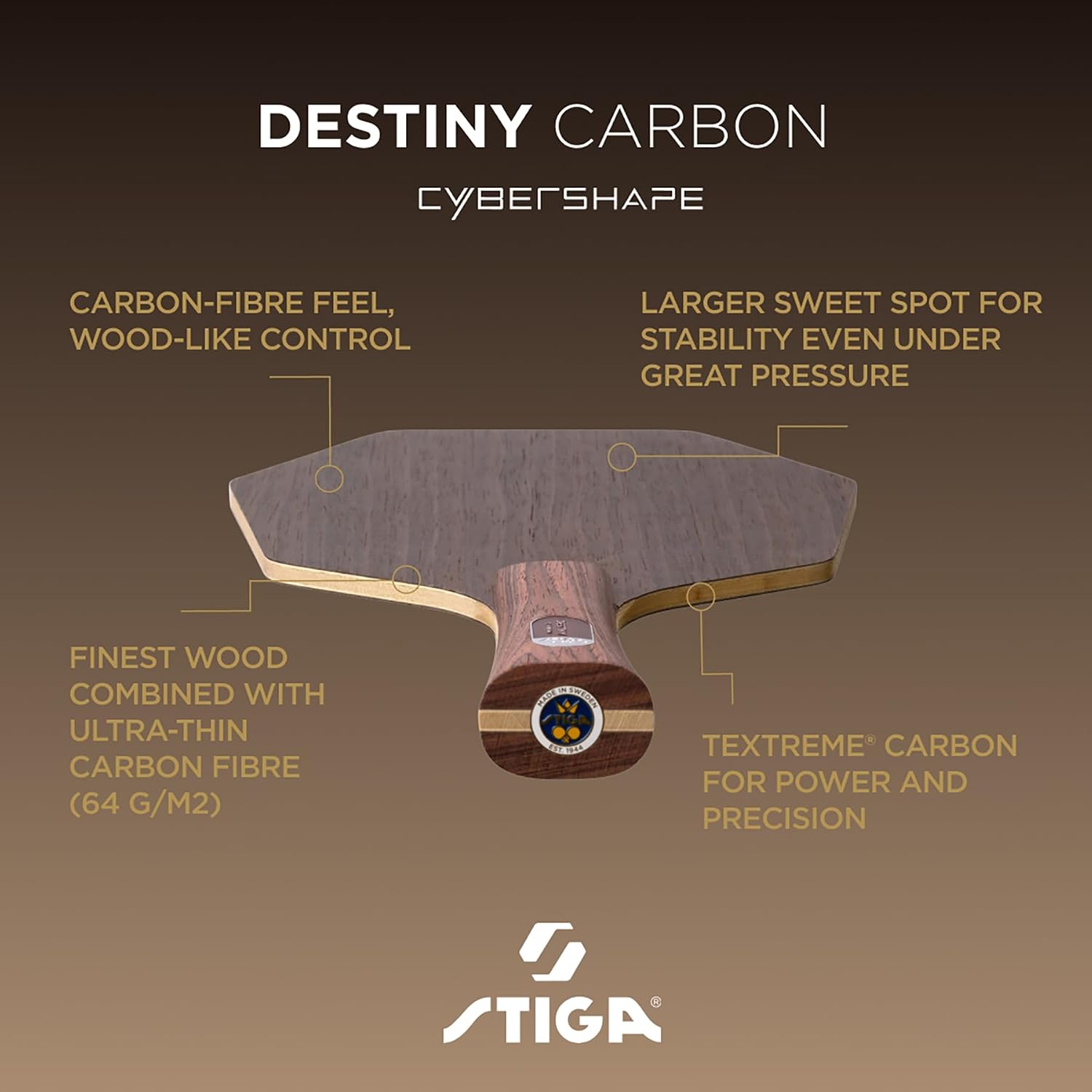 STIGA Destiny Carbon Table Tennis Blade