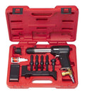 HRH-2X-737 Deluxe AIR Hammer KIT for Rivets. Includes: 2 Bucking Bars, 4 Cupped Universal Head BITS 3/32, 1/8', 5/32' & 3/16', 1 Flush BIT with 1' Diameter, 2 Retainer Springs