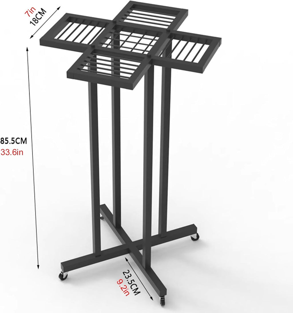Commercial Gym Exercise Ball Holder Large Capacity Ping Pong Paddle Holder, Floor Table Tennis Organizer Rack with Wheels, Training Hall/Stadium/Office/Game Room Commercial Sports Equipment Storage Sh