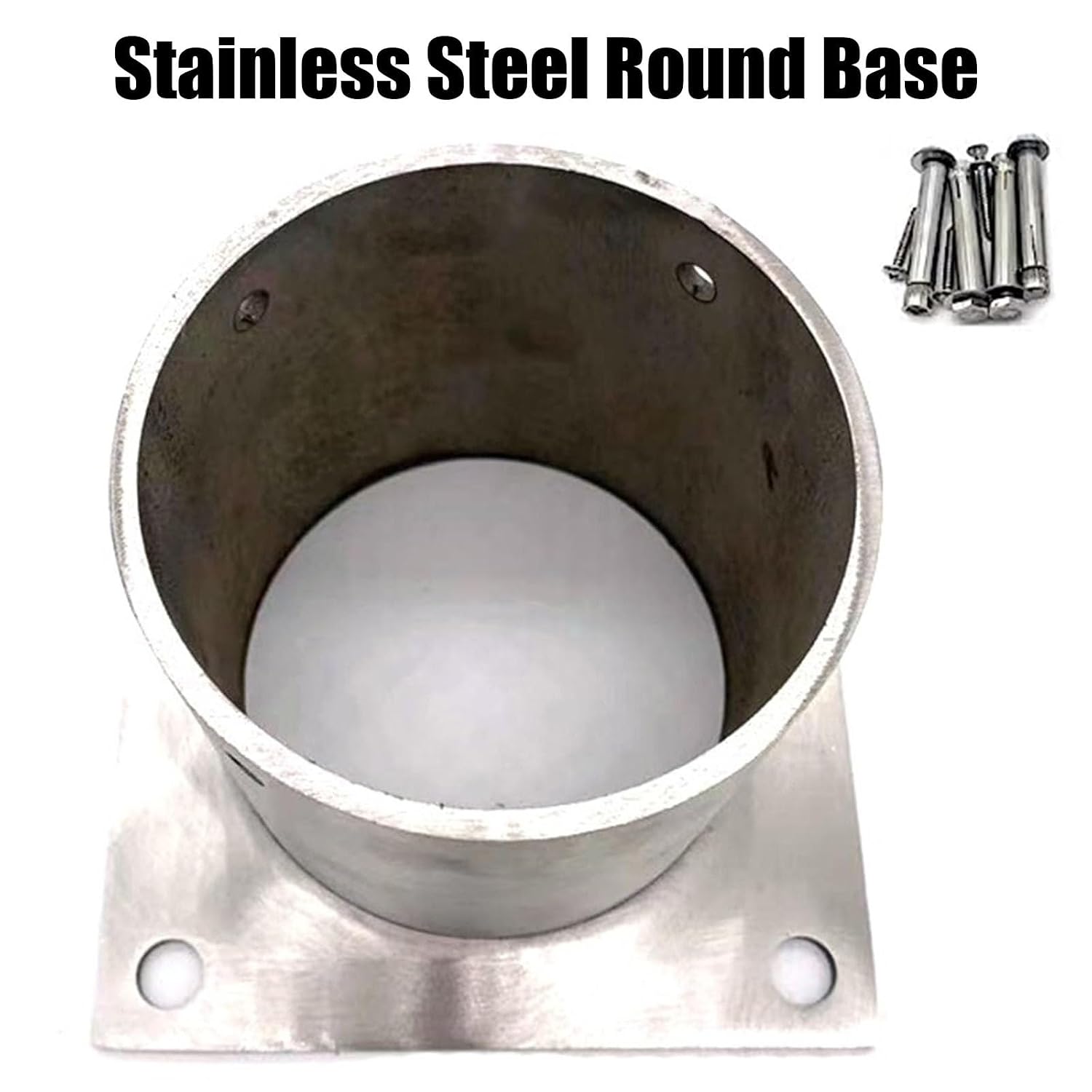 Round Post Base Bracket, Heavy Duty Mailbox Mounting Anchor/Fence Column Pole Mount Bracket for Wood Concrete Floors Metal Post, Post Sleeve 2 3 4 5 6 7 Inch Dia(10 pcs,Dia 60 mm/2.4 in)