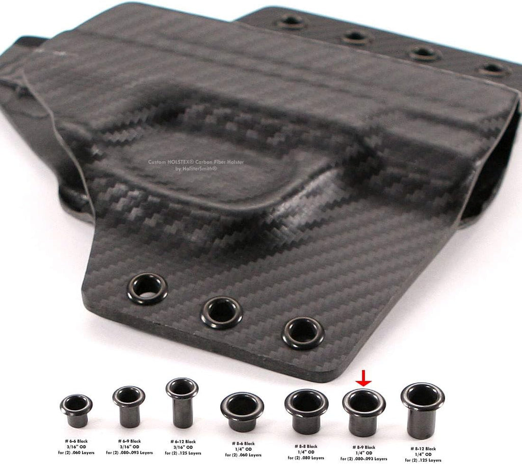Eyelet Setting Press + #6-9 & #8-9 Eyelet Bundle - (Master Series Press) - (Includes: Arbor Press, 3/16 + 1/4 Eyelet Setting Dies) - (#6-9 & #8-9 Black Coated Eyelets) - for DIY Hobby & C