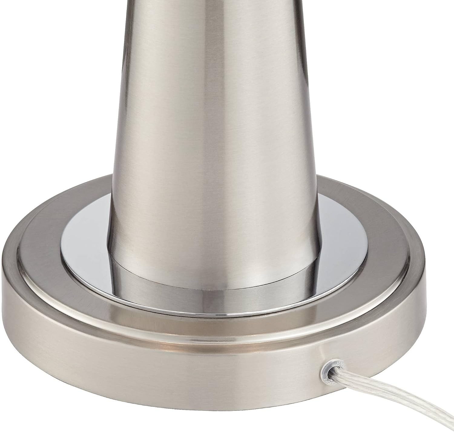 Possini Euro Design Vicki Modern Accent Table Lamps 23' High Set of 2 with USB Charging Port Brushed Nickel Red Faux Silk Drum Shade for Living Room Desk Bedroom House Bedside Nightstand Home