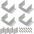 Heavy Duty Stainless Steel Post Base Brackets, 4 Pcs (85x85x80mm) for Wooden Posts, Mailboxes, Decks, and Fences - Durable Railing Post Anchor Mounting Solution