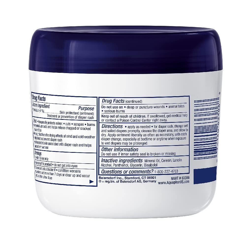 Aquaphor Baby Healing Ointment - Advance Therapy for Diaper Rash, Chapped Cheeks and Minor Scrapes - 14 Ounce Jar (Pack of 12)