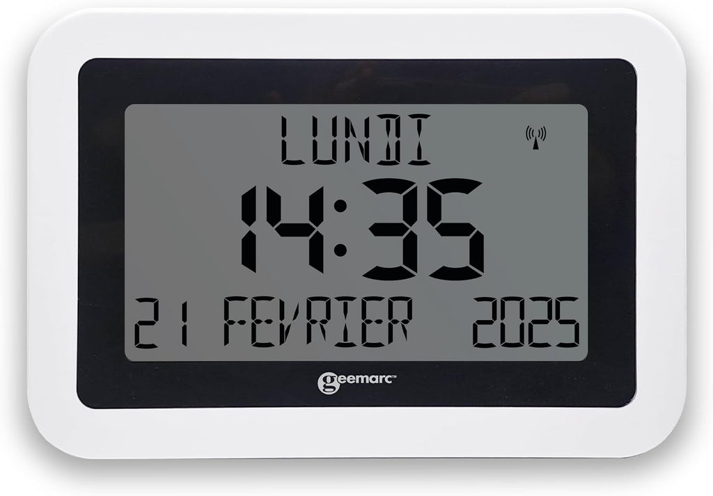 Dementia Clock - The Easy-to-Read & Self-Setting Geemarc Viso10 - Ideal for Seniors and People Living with Alzheimer's - Battery Operated - No Backlight - UK Version - White