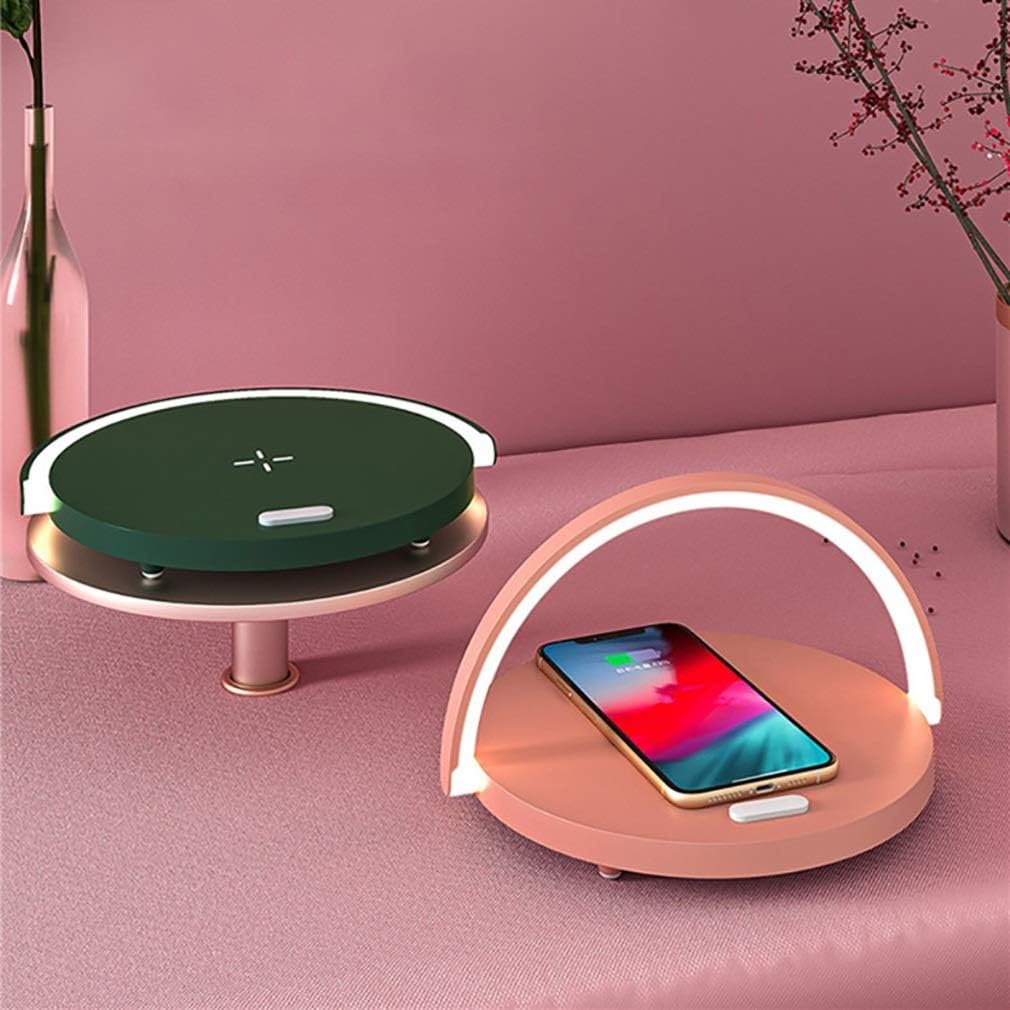 Reading Lights Multifunctional LED Desk Lamp Wireless Charger Phone Holder Reading Lamp 3 Brightness Levels Bedside Lamps (Color :) (Green)