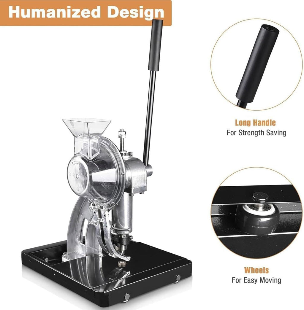 Semi-Automatic Hand Press Grommet Machine,6/10/12 mm Commercial Puncher Eyelet Feeding Tool with 3/8'(10 MM) Grommet, Tarp Grommet Kit for Fabrics, Canvas, Awnings(6mm)