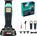 WMARK Professional Cordless Detail Hair Trimmer for Men & Barbers - 10,000 RPM Maglev Vector Motor, DLC Blade, 3 Gradient-Colored Modular Lids & Repair Tools, Rechargeable, NG-XT1 Polar