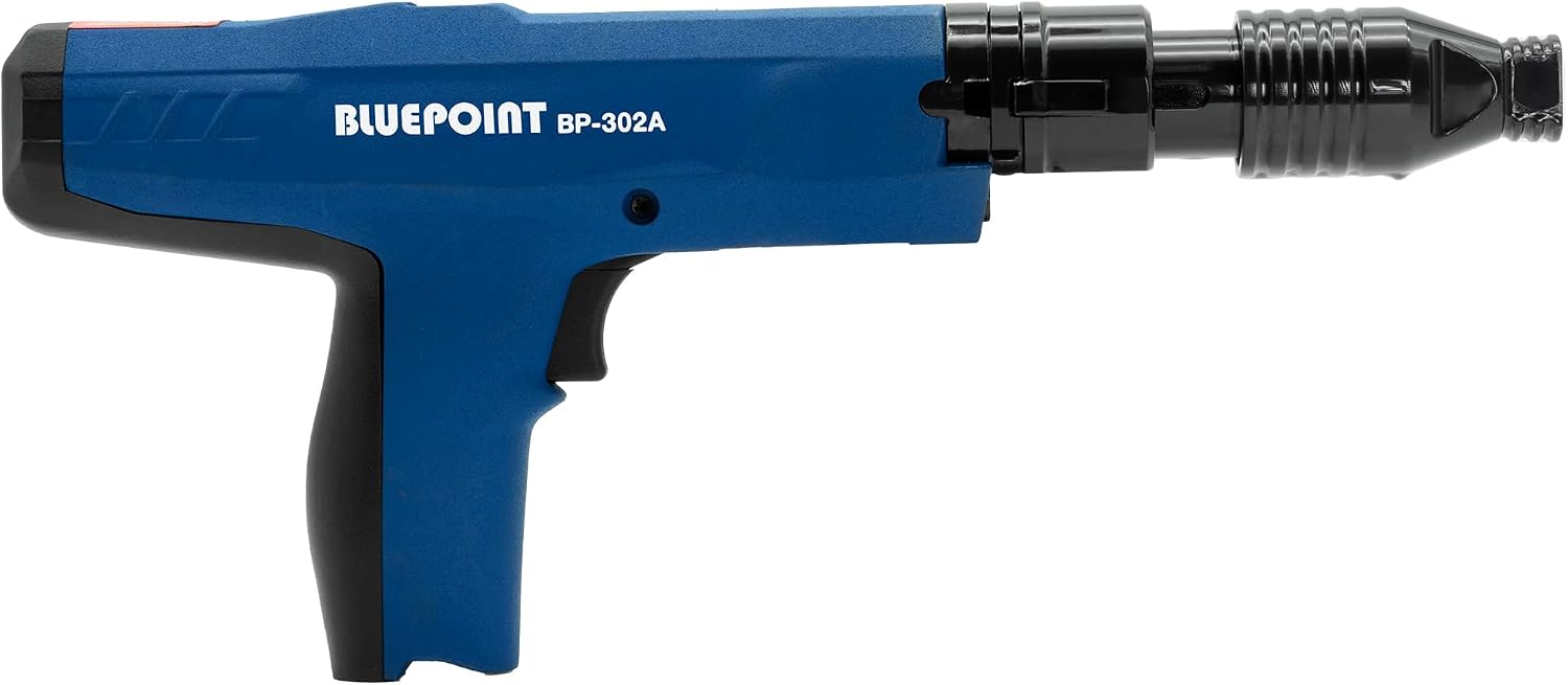 BLUEPOINT New Noise Canceling (QUIETEST) .27 Cal. Semi-Automatic Powder Actuated Tool (PAT) Specially Designed for All Day Fastening in Occupied Spaces. Item# BP-302A