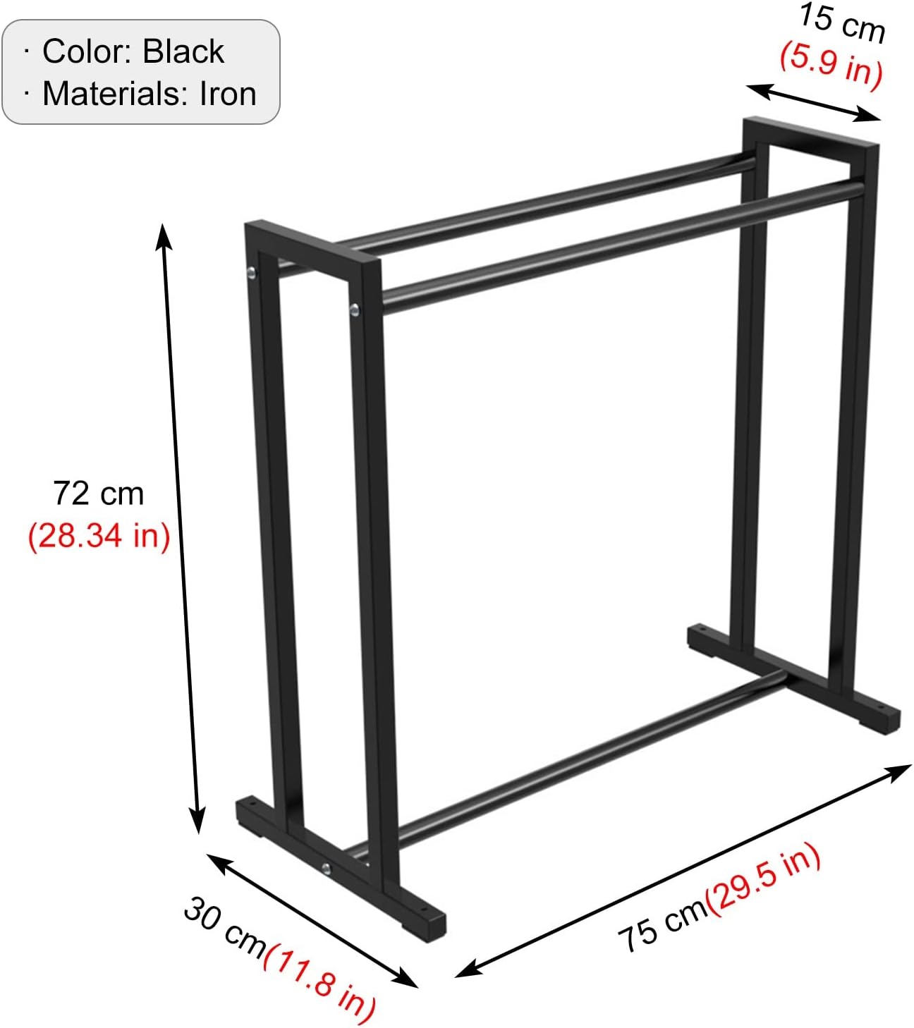 Katzowen Sports Ball Storage Rack Tennis Racket Storage Rack, Kindergarten School Badminton Racket Display Stand for Child/Teens, Garage Sports Equipment Organizer, Black
