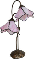 Dale Tiffany TT12146 Poelking 2-Light Pink Lily Table Lamp, 12' x 12' x 21', Bronze