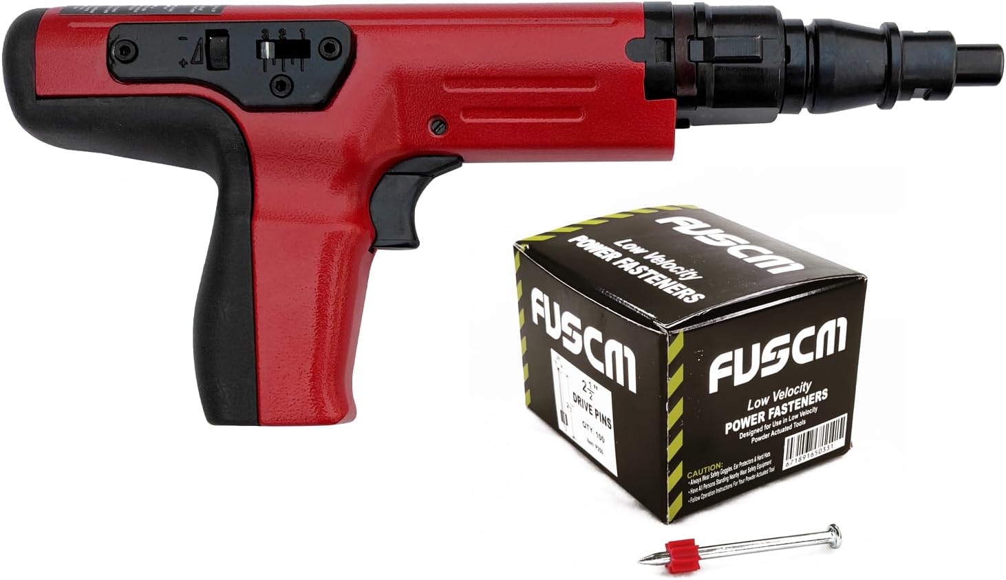 3' Fastener + .27 Cal Semi-Auto Powder Actuated Tool with Power Indicator