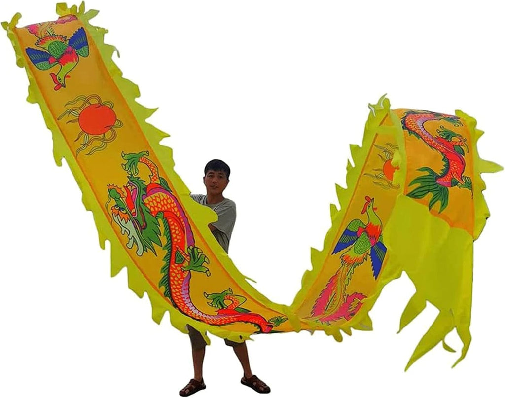 NOLLAM Outdoor 3D Colorful Dragon Poi 8m/10m Chinese Folk Silk-Like Flowy Shaking & Flinging Outdoor Flinging Fitness Dragon Dance Wu Long Ribbon Streamer Wu Long