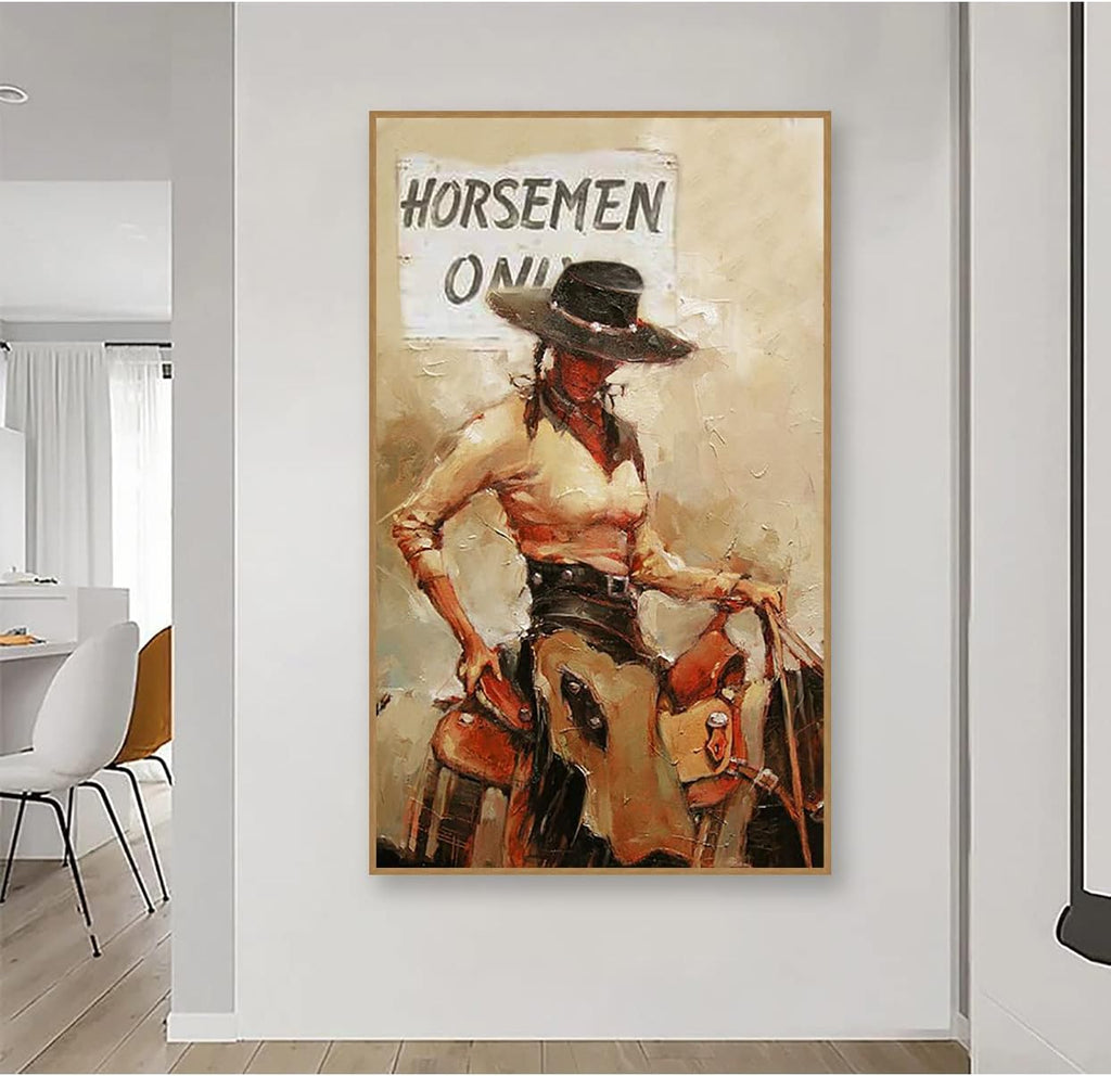 Toperfect 30 Original Western Art Paintings on Canvas, Cowgirl Cowboy Acrylic Canvas Art Modern, Feminism Wall decor for Ladies, Contemporary Women Artworks, Hand Painted by College Teachers 2