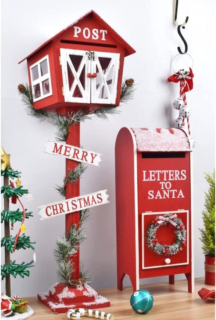 Key Drop Box Creative Mailbox Christmas Wooden Post Box Family Mailboxes Metal Drop Box Handmade Mailboxes Easy to Install