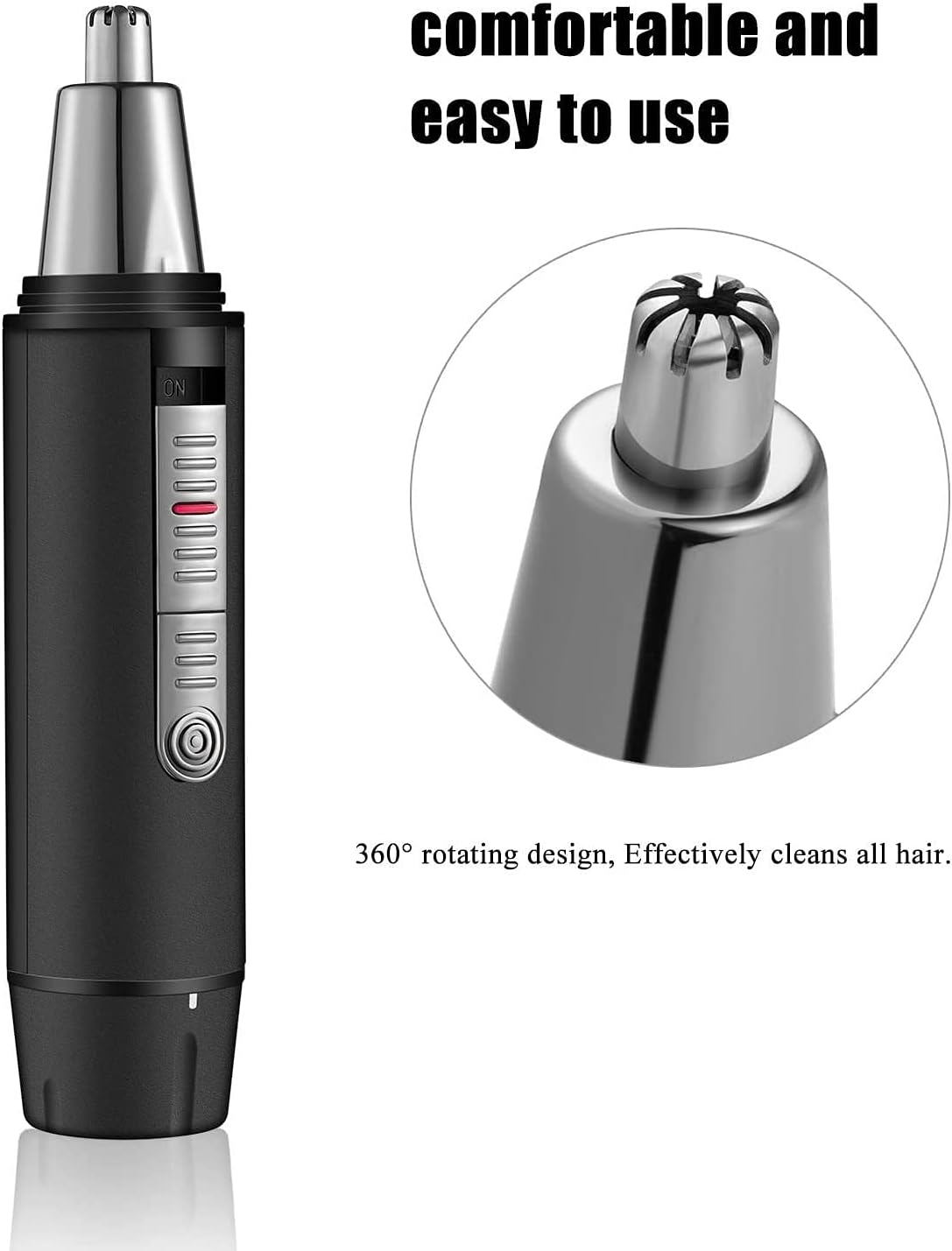 Ear and Nose Hair Trimmer for Men, 2021 Professional USB Rechargeable Nostril Nasal Hair Cleaning System, Lightweight Waterproof Nose Hair Clippers for Women (Silver)