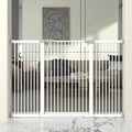 41' Extra Tall Cat Gate for Doorway, 54.5-60.2'' Metal Pet Baby Safe Gate, Extra Wide Pressure Mounted Child Door with Expansion Kit, No Drilling Baby Gate Indoor, No Climb Proof Gate, White