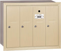 Salsbury Industries 3504SRU Recessed Mounted Vertical Mailbox for use with USPS Lock, 4 Doors, Sandstone